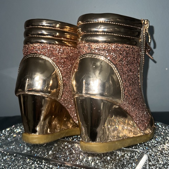 Rose gold sparkle wedges size 9 - Picture 4 of 6